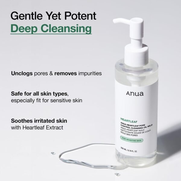 ANUA Heartleaf Pore Cleansing Oil MILD, Sensitive Skin - Image 4