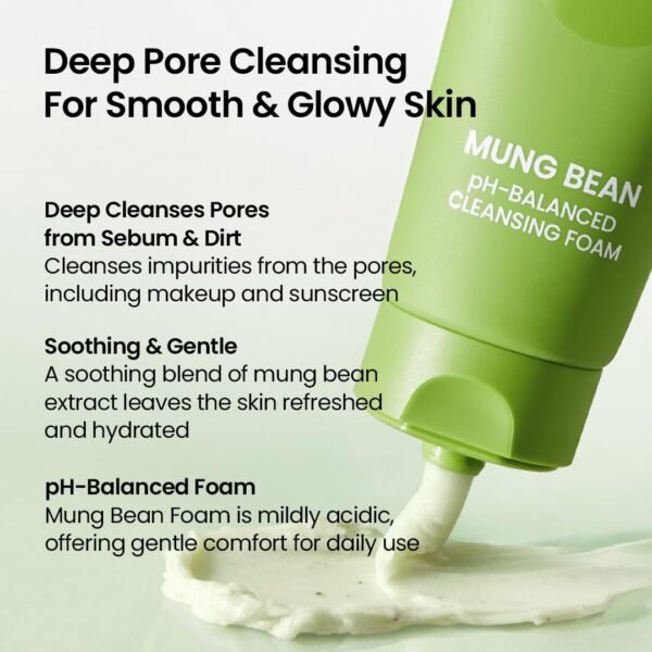 beplain Mung Bean pH-Balanced Cleansing Foam - Image 5