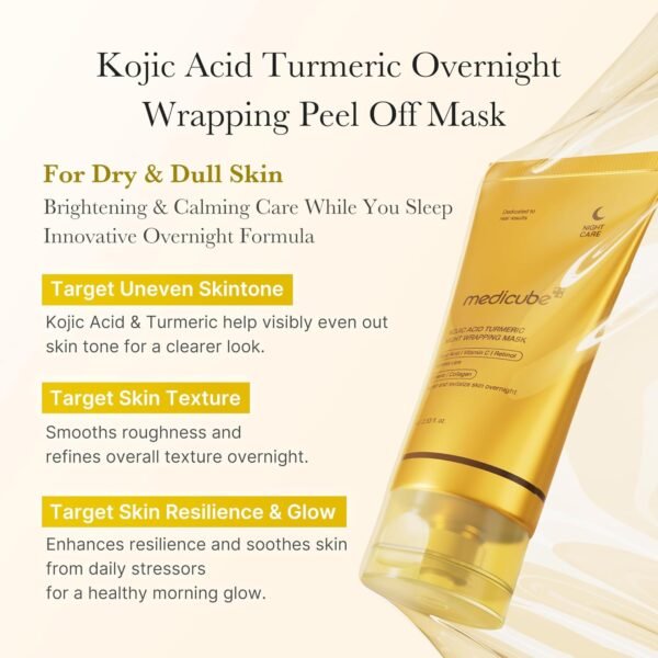 Medicube Kojic Acid Turmeric Overnight Wrapping Peel Off Mask - Image 3