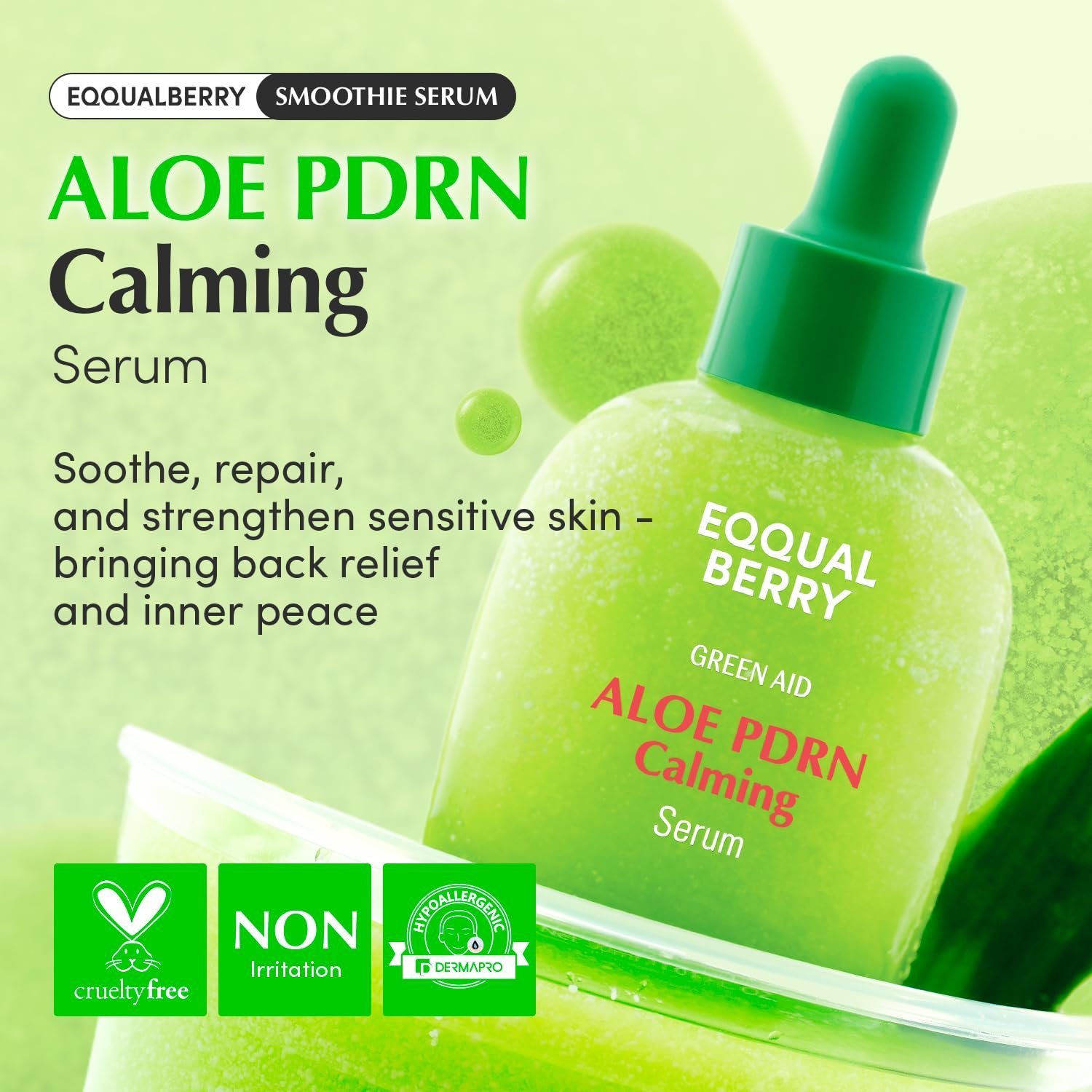 EQQUALBERRY - Aloe PDRN Calming Serum - Sérum apaisant à l'aloe vera et au PDRN - Image 2