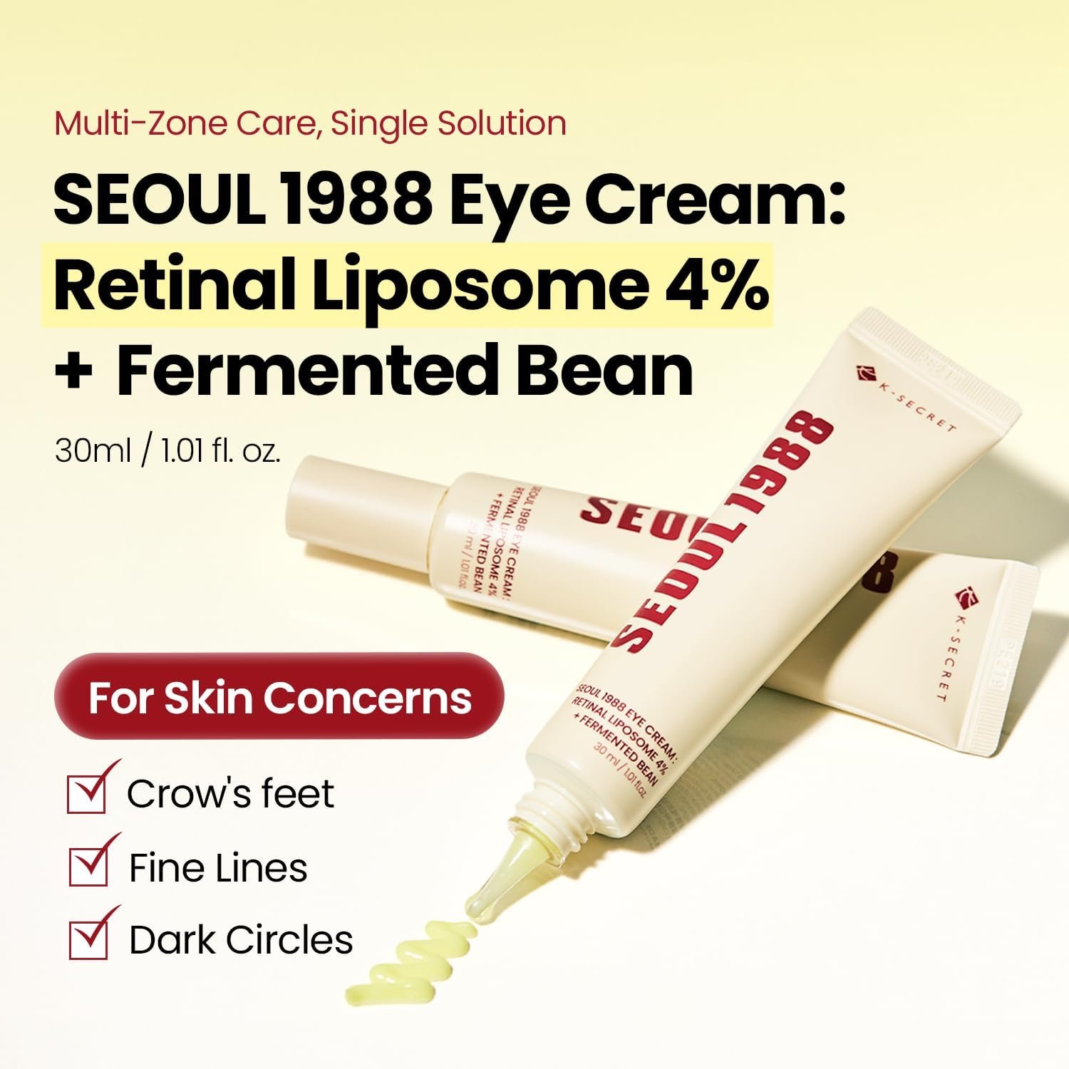 KSECRET - SEOUL 1988 Eye Cream : Rétinal liposome 4 % + extrait de haricot fermenté - Crème contour des yeux - Image 4
