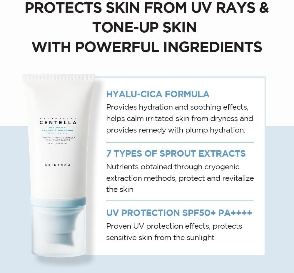 SKIN1004 - Madagascar Centella Hyalu-Cica Water-Fit Sun Serum Twin Pack - Duo sérum solaire - Image 3