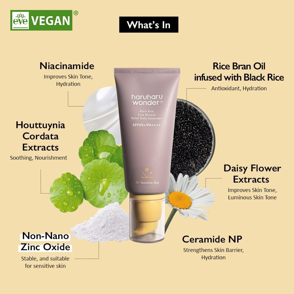 haruharu wonder - Black Rice Pure Mineral Relief Daily Sunscreen - Crème solaire au riz noir - Image 2